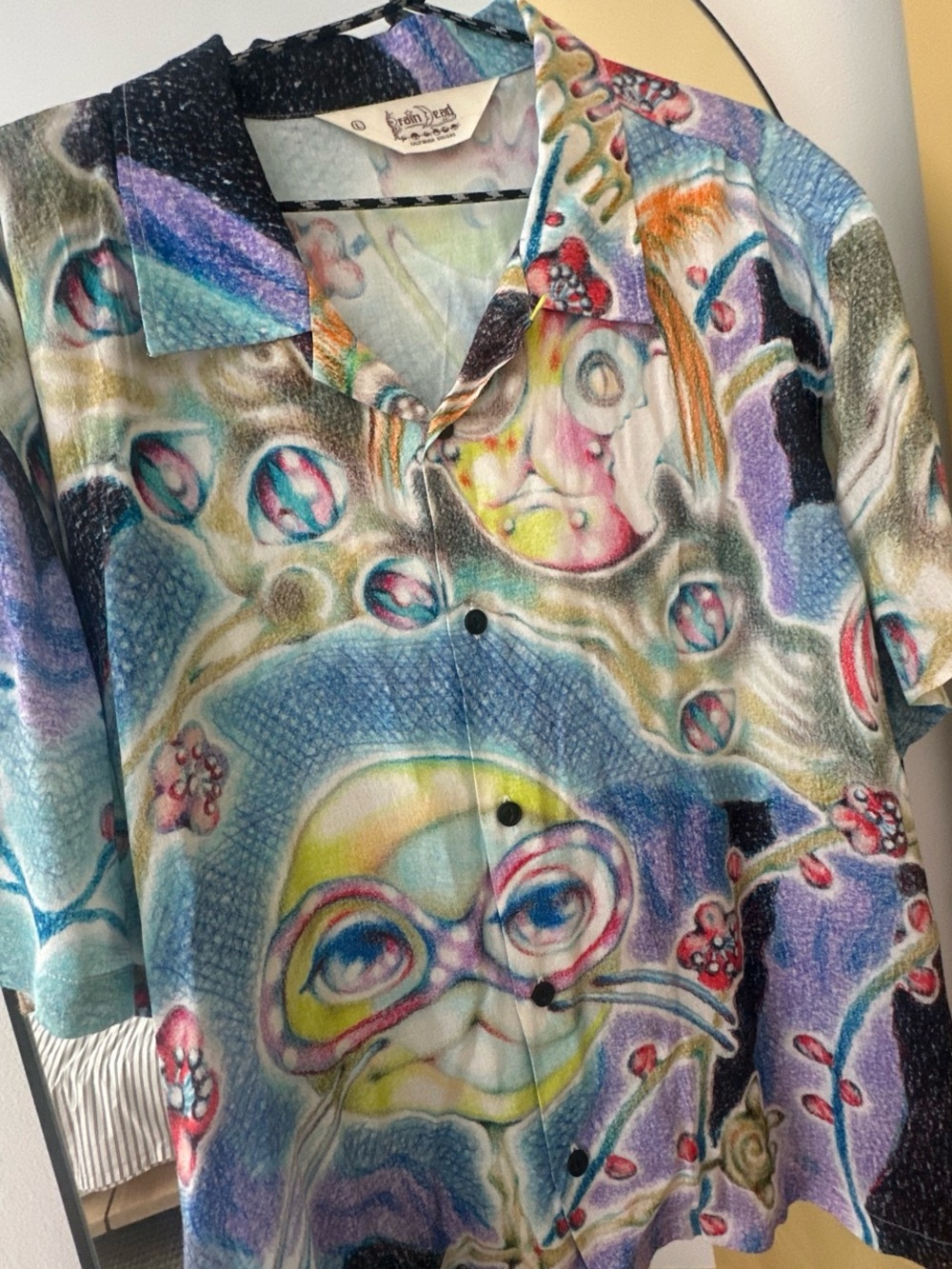 Brain Dead Alien Shirt Rayon Silk Boxy RRP $220